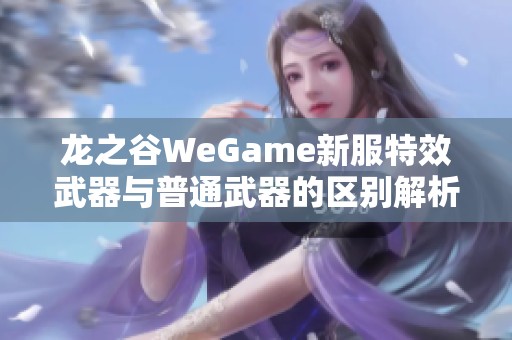 龙之谷WeGame新服特效武器与普通武器的区别解析