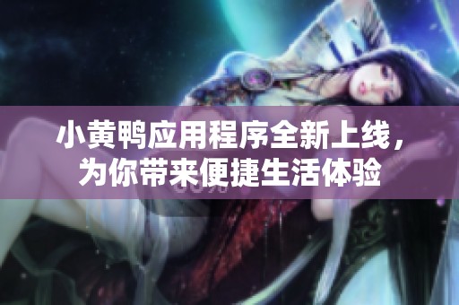 小黄鸭应用程序全新上线，为你带来便捷生活体验