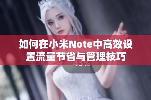 如何在小米Note中高效设置流量节省与管理技巧