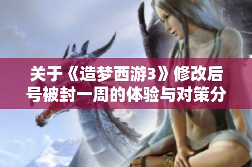 关于《造梦西游3》修改后号被封一周的体验与对策分享