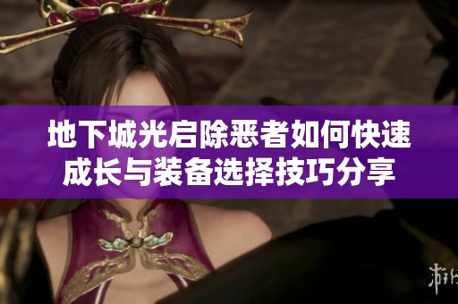 地下城光启除恶者如何快速成长与装备选择技巧分享