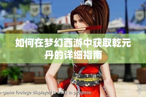如何在梦幻西游中获取乾元丹的详细指南
