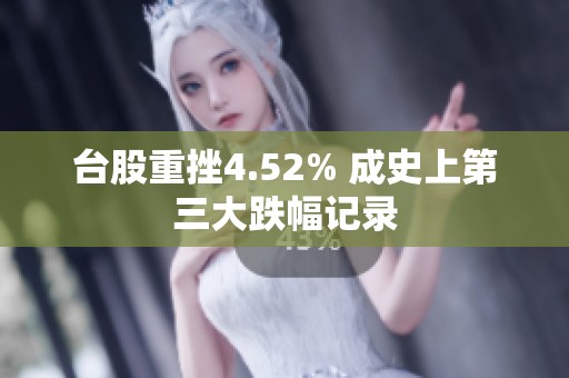 台股重挫4.52% 成史上第三大跌幅记录