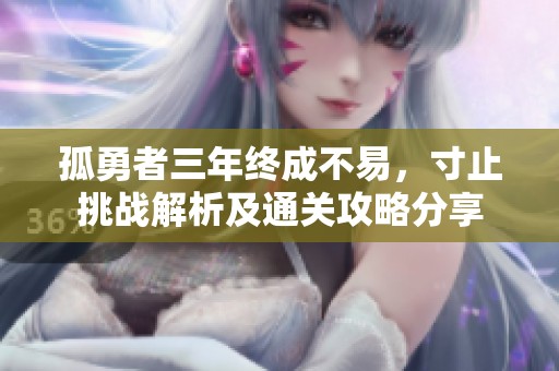 孤勇者三年终成不易，寸止挑战解析及通关攻略分享