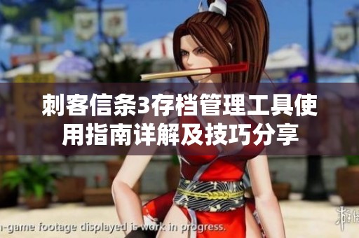 刺客信条3存档管理工具使用指南详解及技巧分享