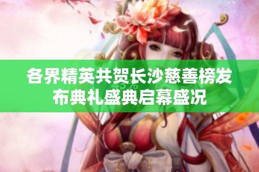各界精英共贺长沙慈善榜发布典礼盛典启幕盛况