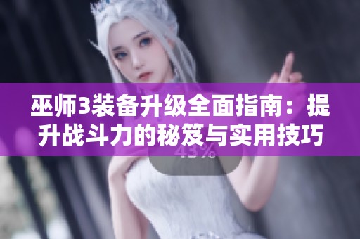 巫师3装备升级全面指南：提升战斗力的秘笈与实用技巧解析