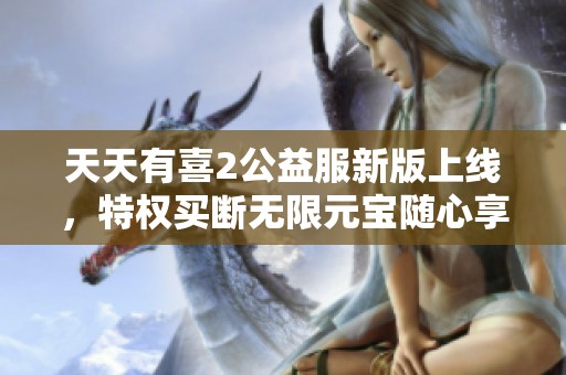 天天有喜2公益服新版上线，特权买断无限元宝随心享受