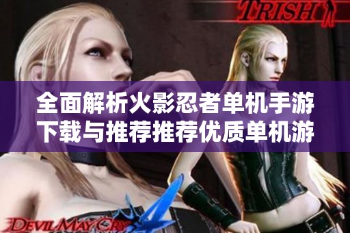 全面解析火影忍者单机手游下载与推荐推荐优质单机游戏合集