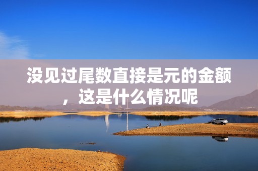 没见过尾数直接是元的金额，这是什么情况呢