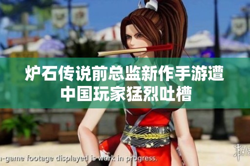 炉石传说前总监新作手游遭中国玩家猛烈吐槽
