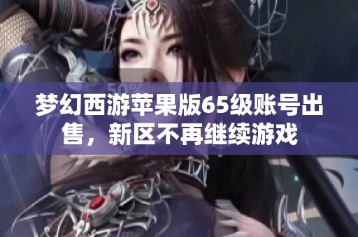 梦幻西游苹果版65级账号出售，新区不再继续游戏