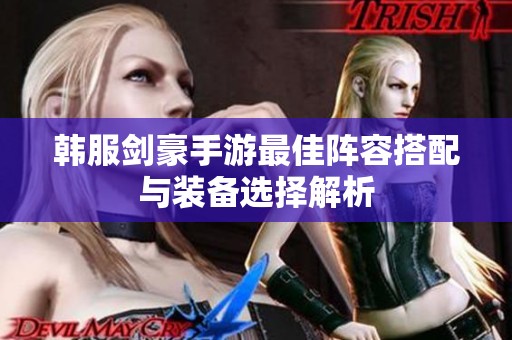 韩服剑豪手游最佳阵容搭配与装备选择解析