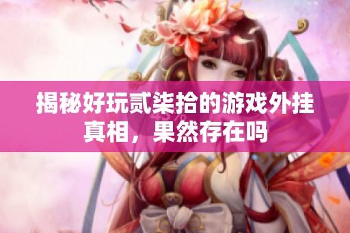 揭秘好玩贰柒拾的游戏外挂真相，果然存在吗