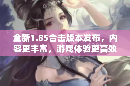 全新1.85合击版本发布，内容更丰富，游戏体验更高效优化！