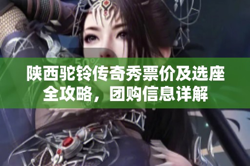 陕西驼铃传奇秀票价及选座全攻略，团购信息详解