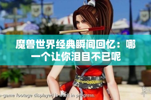 魔兽世界经典瞬间回忆：哪一个让你泪目不已呢
