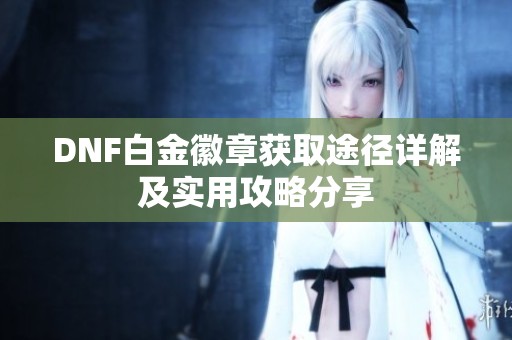DNF白金徽章获取途径详解及实用攻略分享